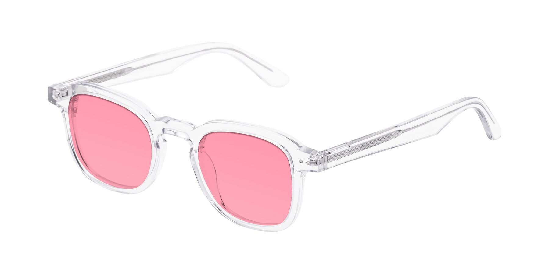 Angle of Nice in Clear with Pink Tinted Lenses