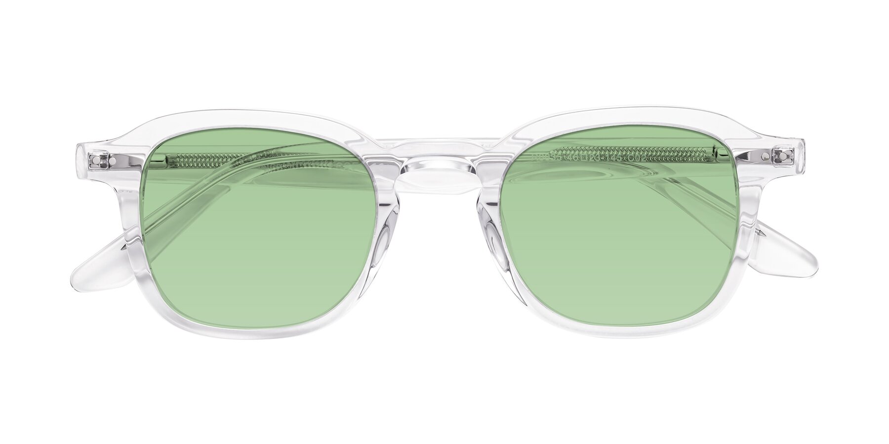 Folded Front of Nice in Clear with Medium Green Tinted Lenses