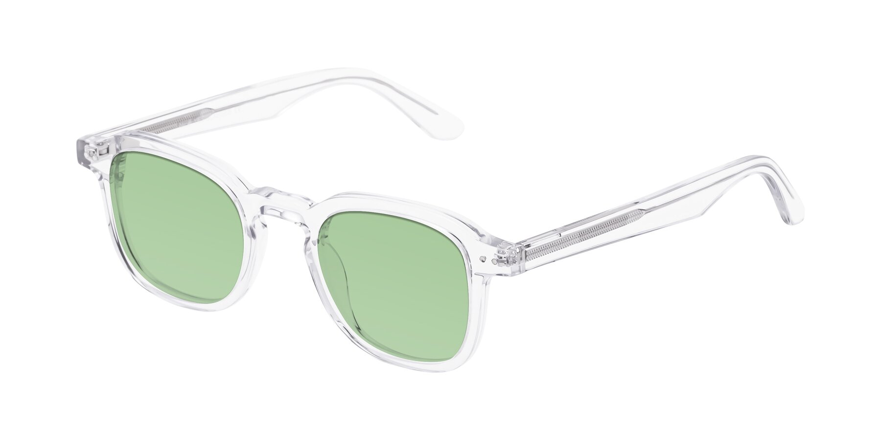 Angle of Nice in Clear with Medium Green Tinted Lenses