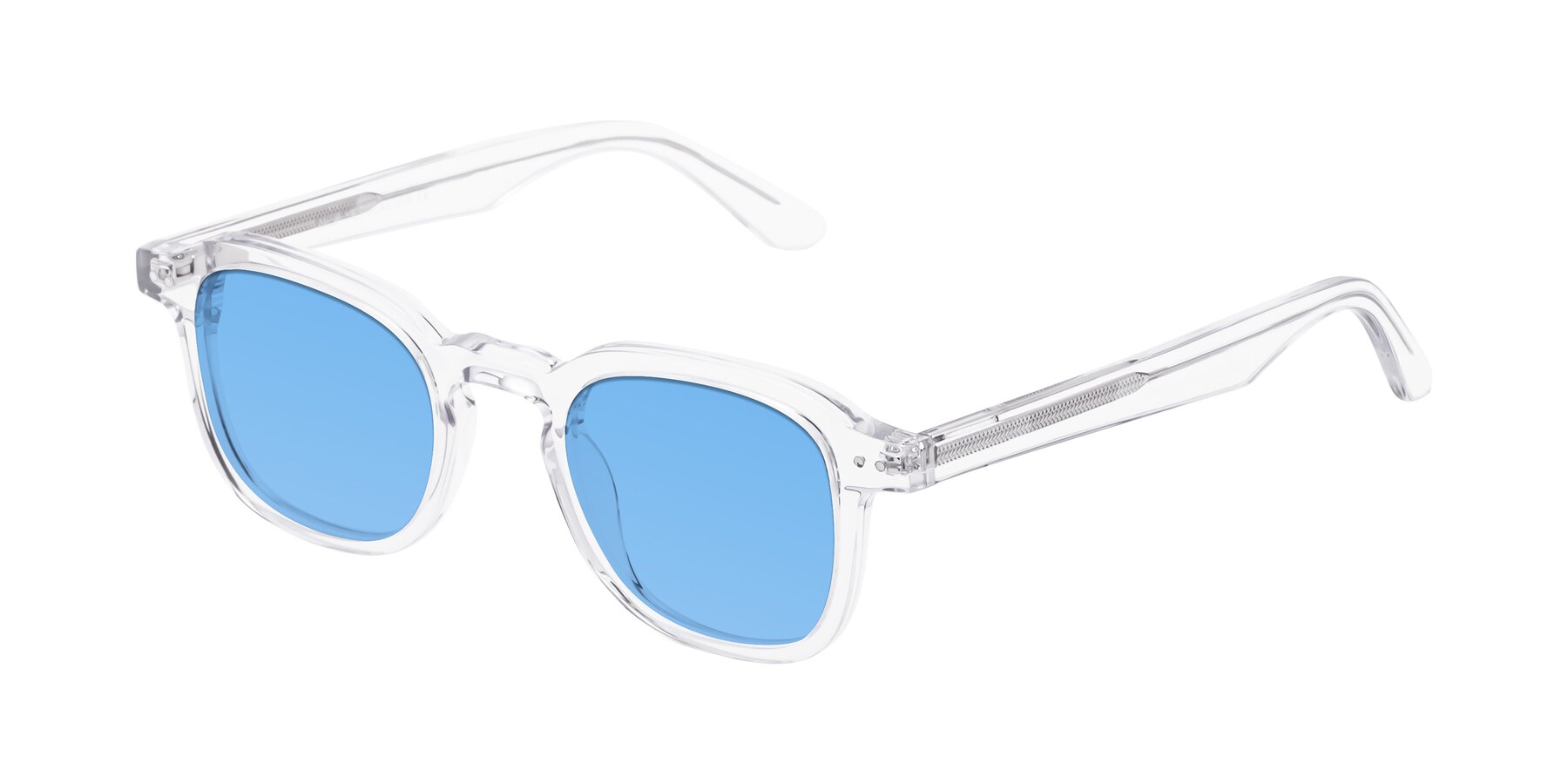 Angle of Nice in Clear with Medium Blue Tinted Lenses