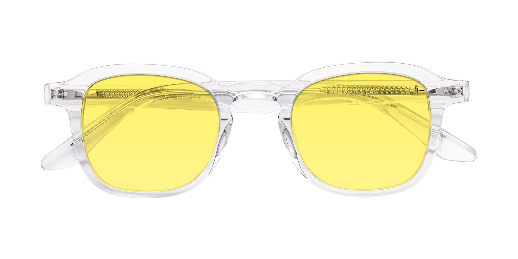 Folded Front of Nice in Clear with Medium Yellow Tinted Lenses