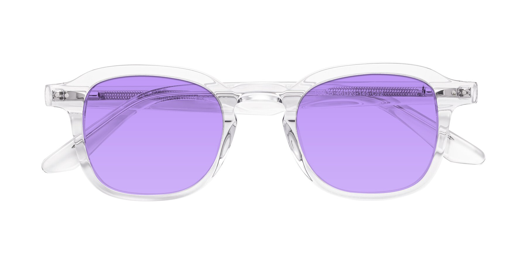 Folded Front of Nice in Clear with Medium Purple Tinted Lenses