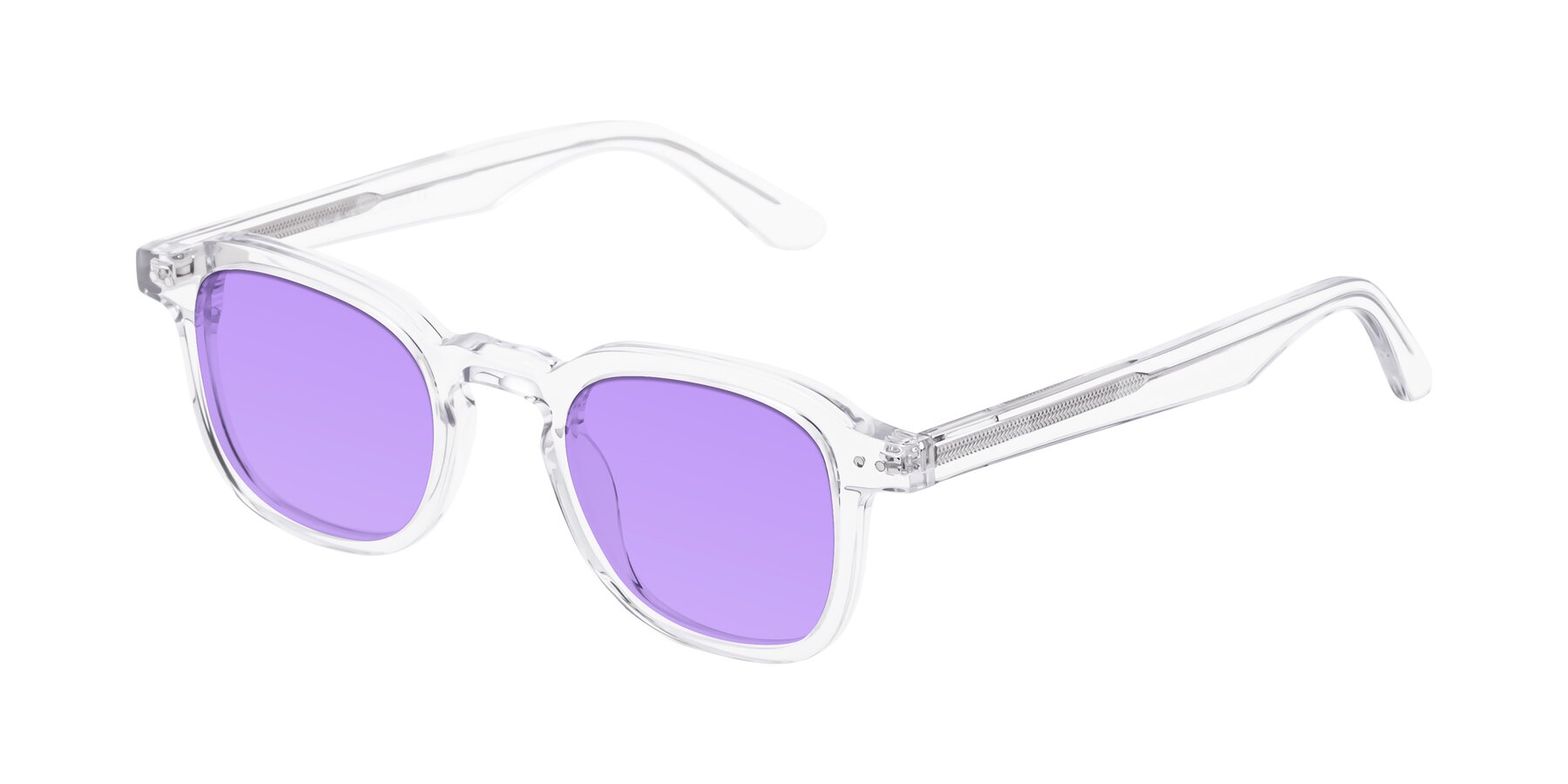 Angle of Nice in Clear with Medium Purple Tinted Lenses