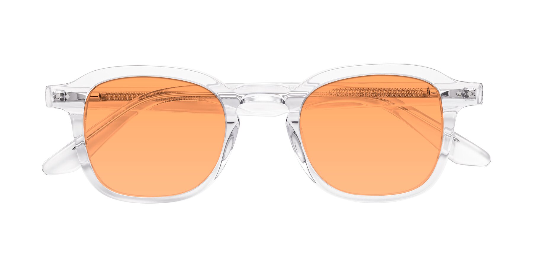 Folded Front of Nice in Clear with Medium Orange Tinted Lenses