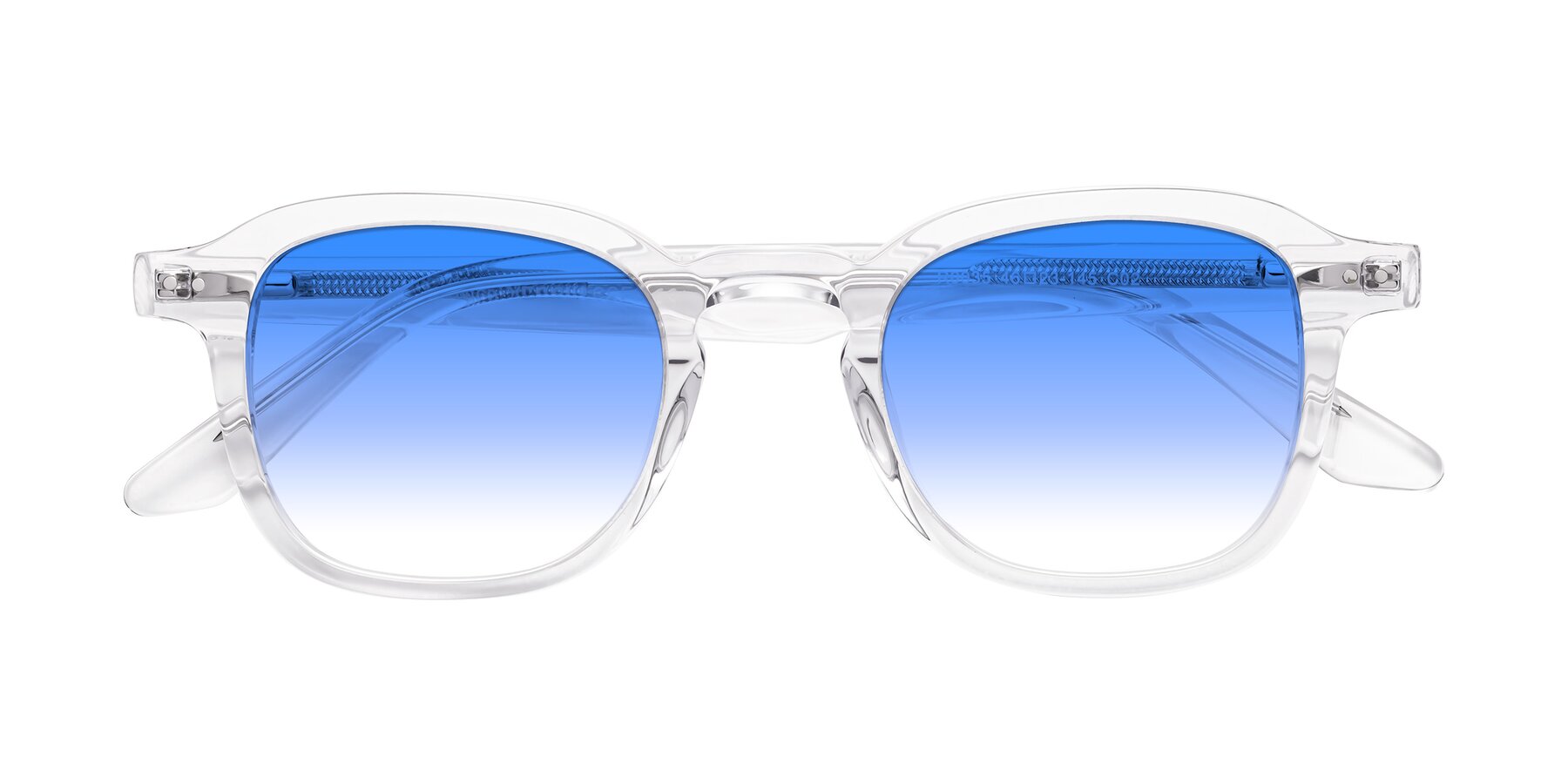 Folded Front of Nice in Clear with Blue Gradient Lenses