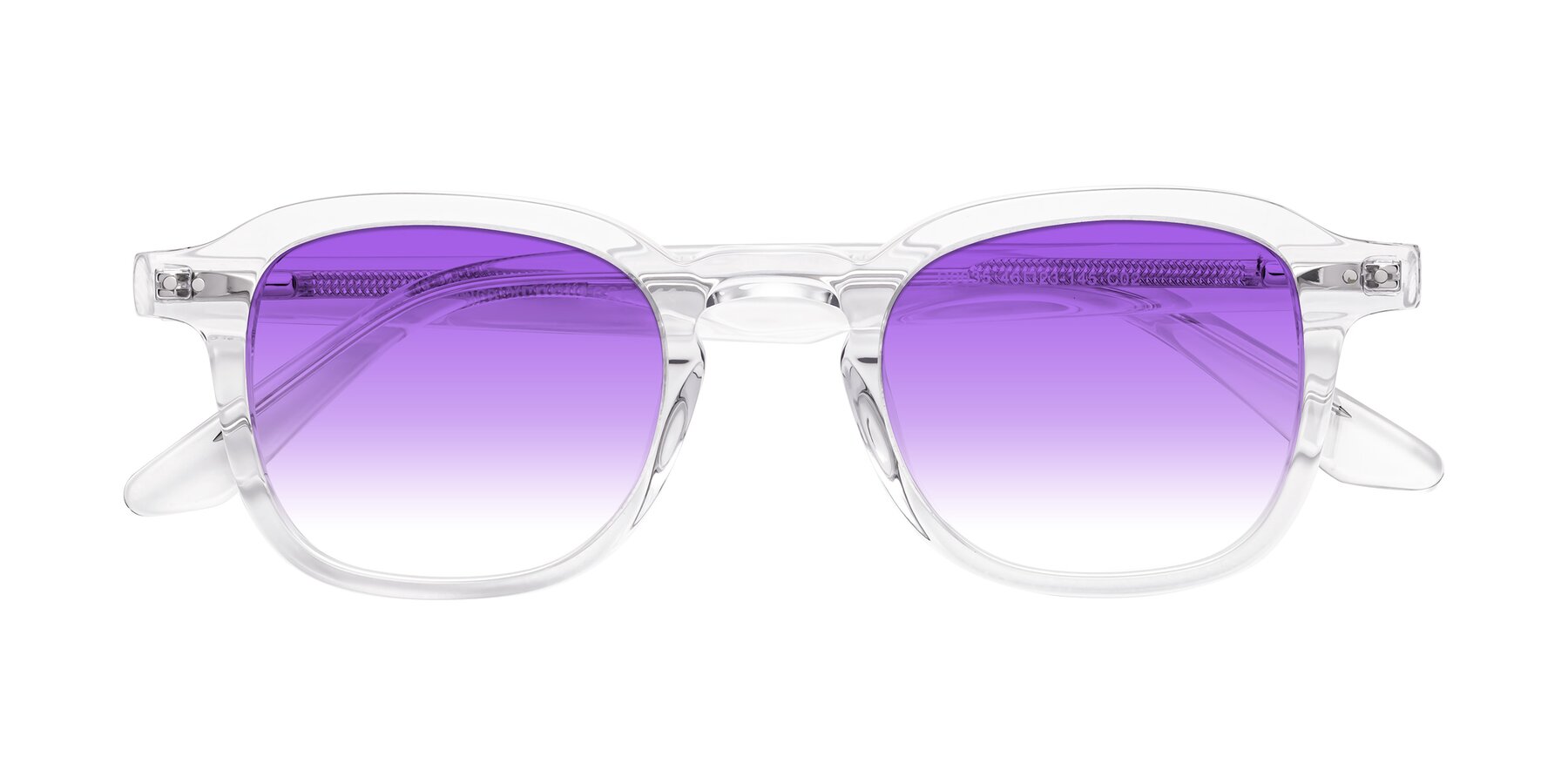 Folded Front of Nice in Clear with Purple Gradient Lenses