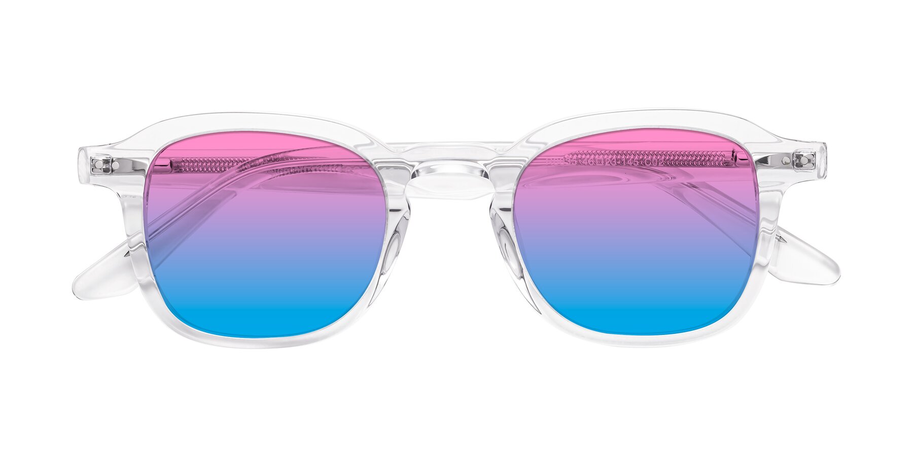 Folded Front of Nice in Clear with Pink / Blue Gradient Lenses