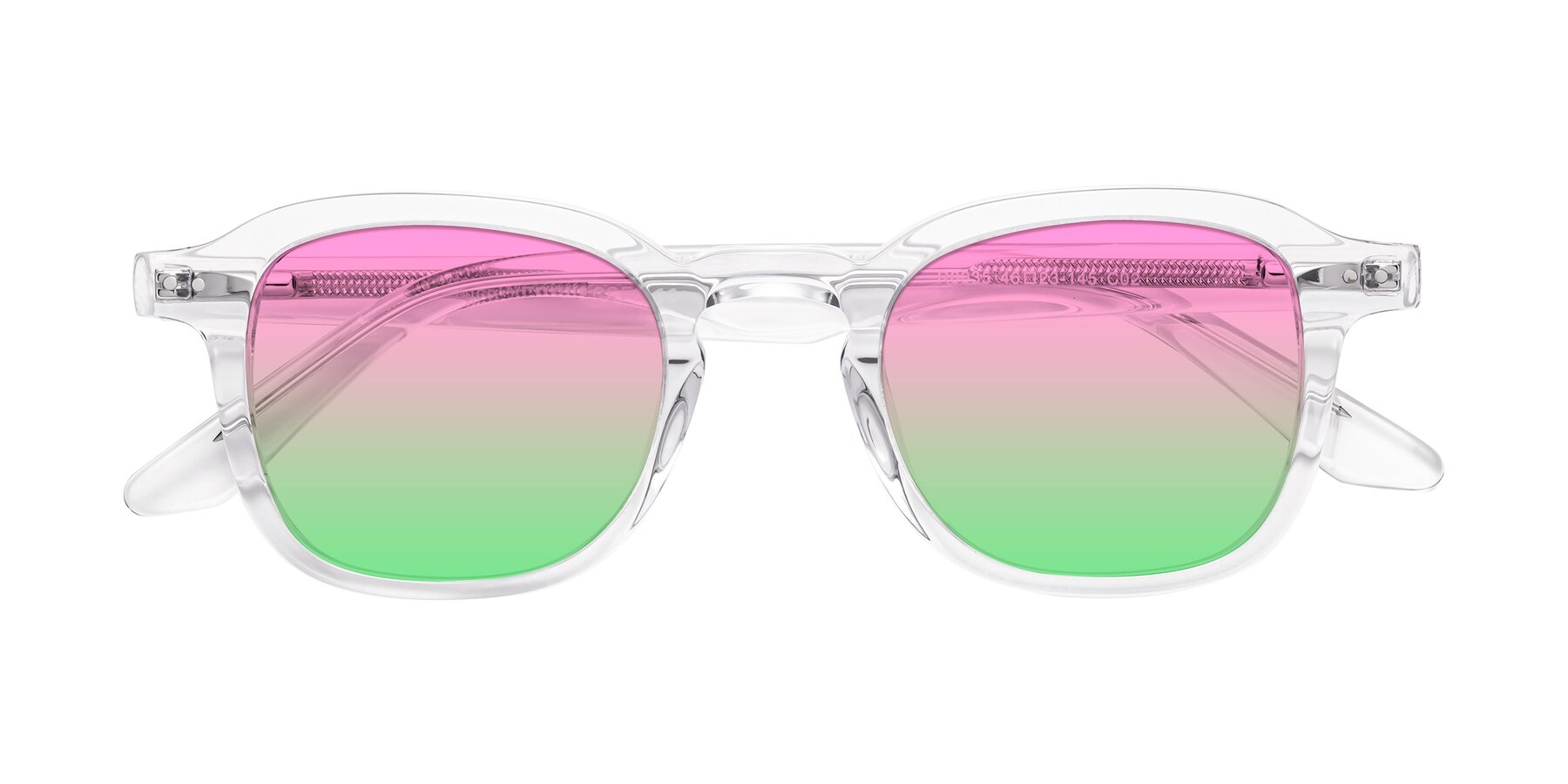 Folded Front of Nice in Clear with Pink / Green Gradient Lenses