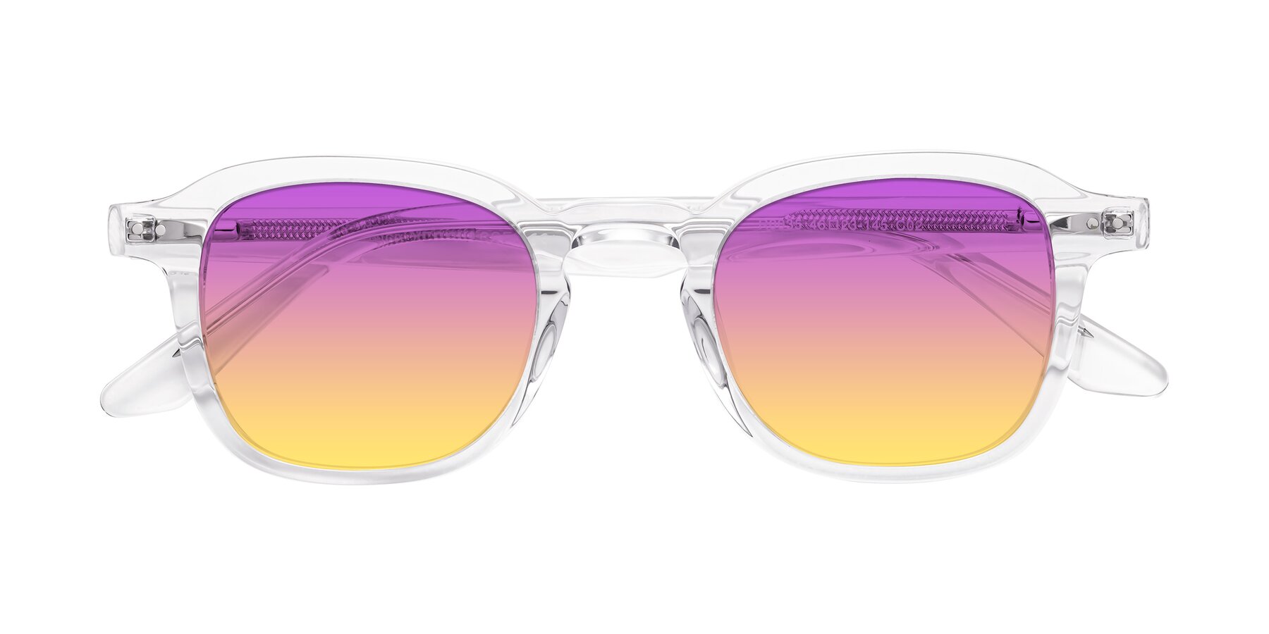 Folded Front of Nice in Clear with Purple / Yellow Gradient Lenses