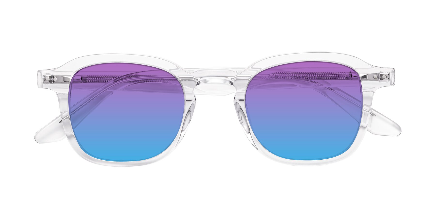 Folded Front of Nice in Clear with Purple / Blue Gradient Lenses
