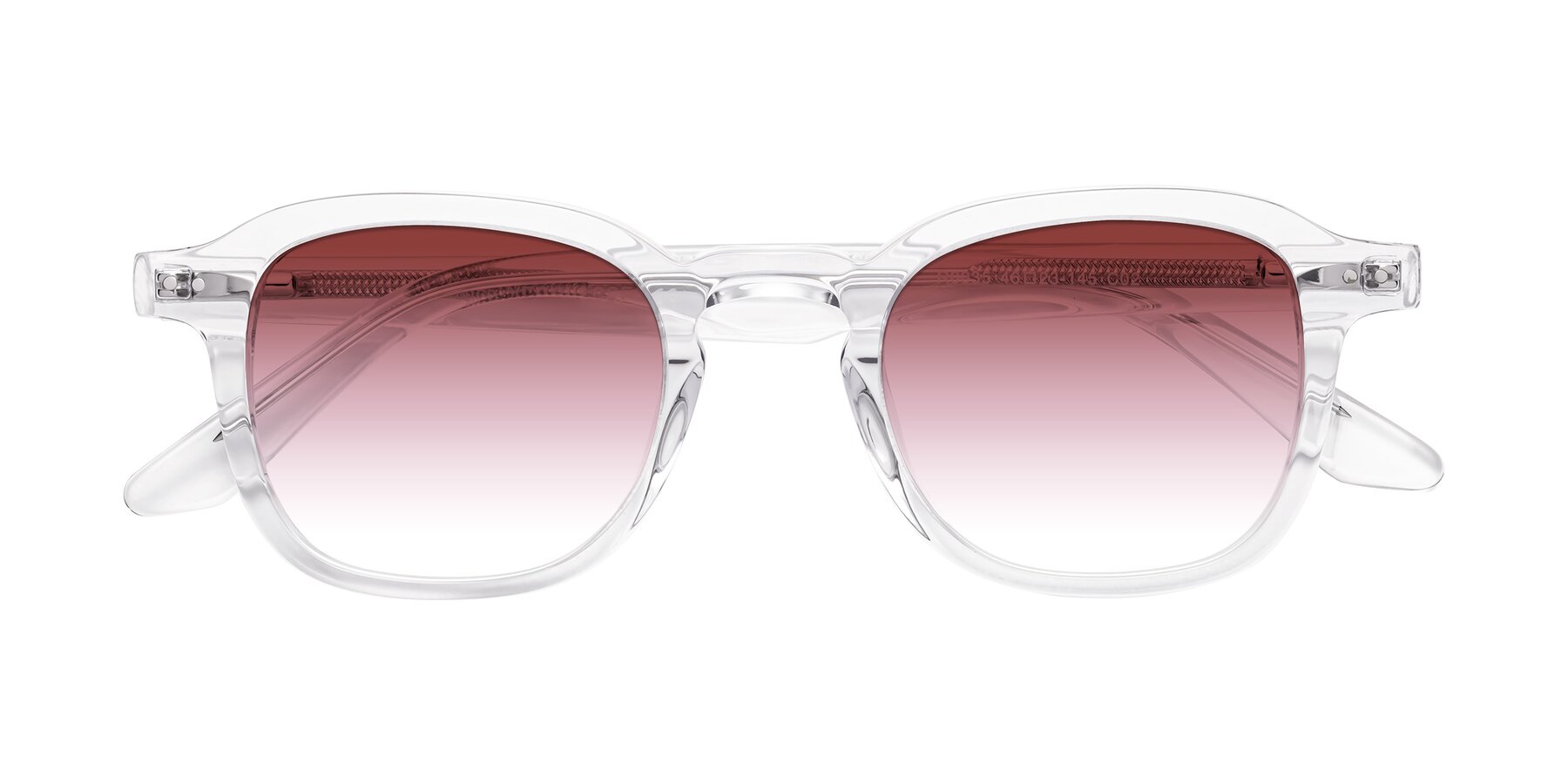 Folded Front of Nice in Clear with Garnet Gradient Lenses