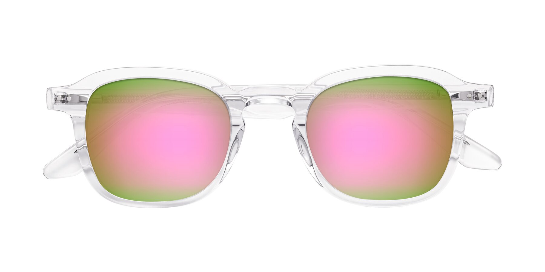 Folded Front of Nice in Clear with Pink Mirrored Lenses