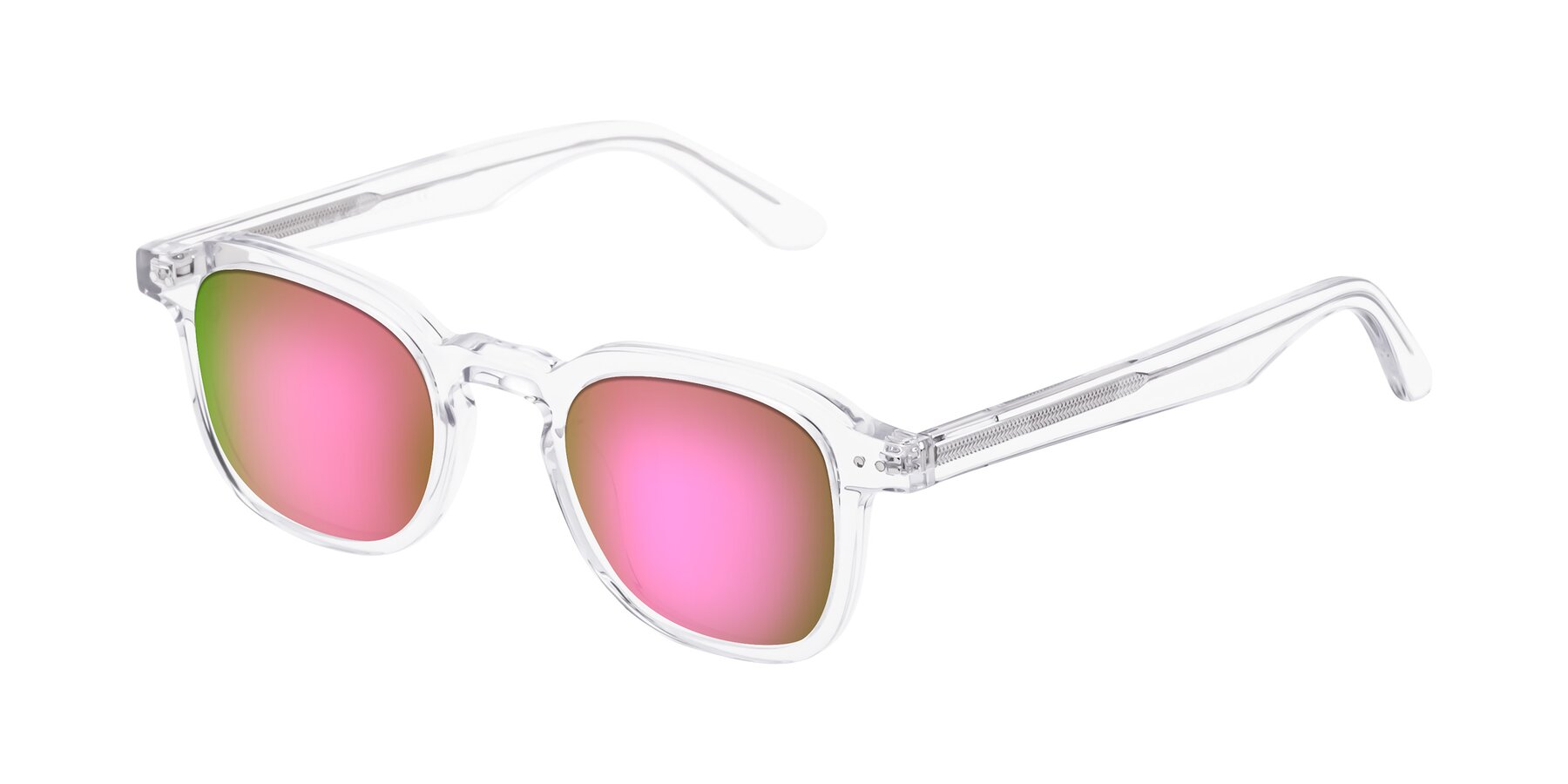 Angle of Nice in Clear with Pink Mirrored Lenses