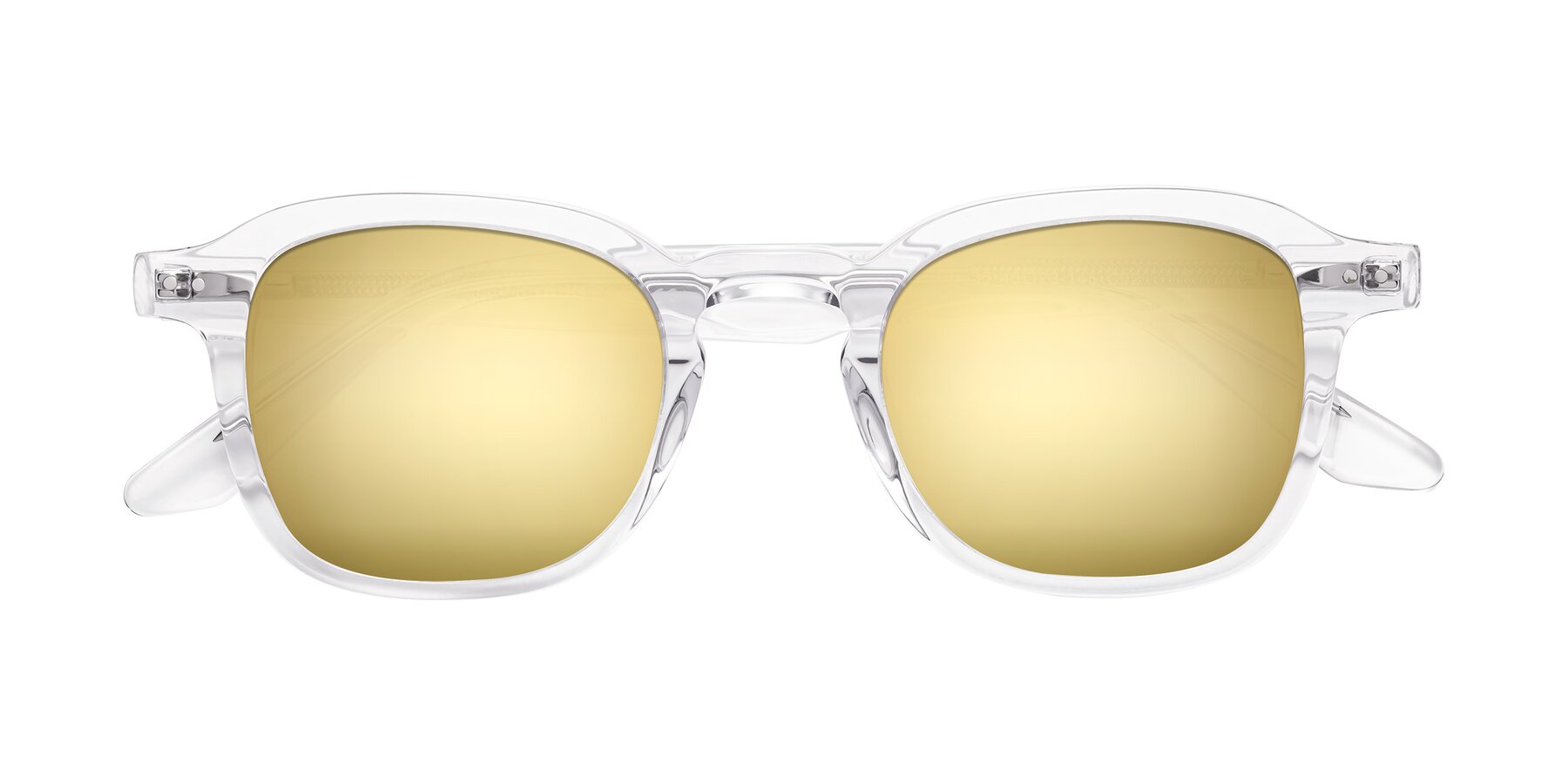 Folded Front of Nice in Clear with Gold Mirrored Lenses