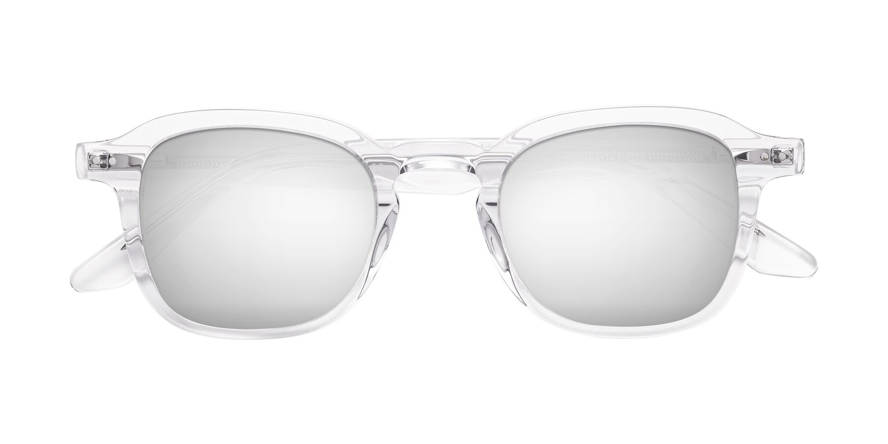 Folded Front of Nice in Clear with Silver Mirrored Lenses