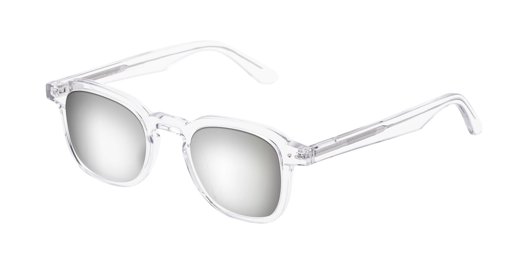 Angle of Nice in Clear with Silver Mirrored Lenses