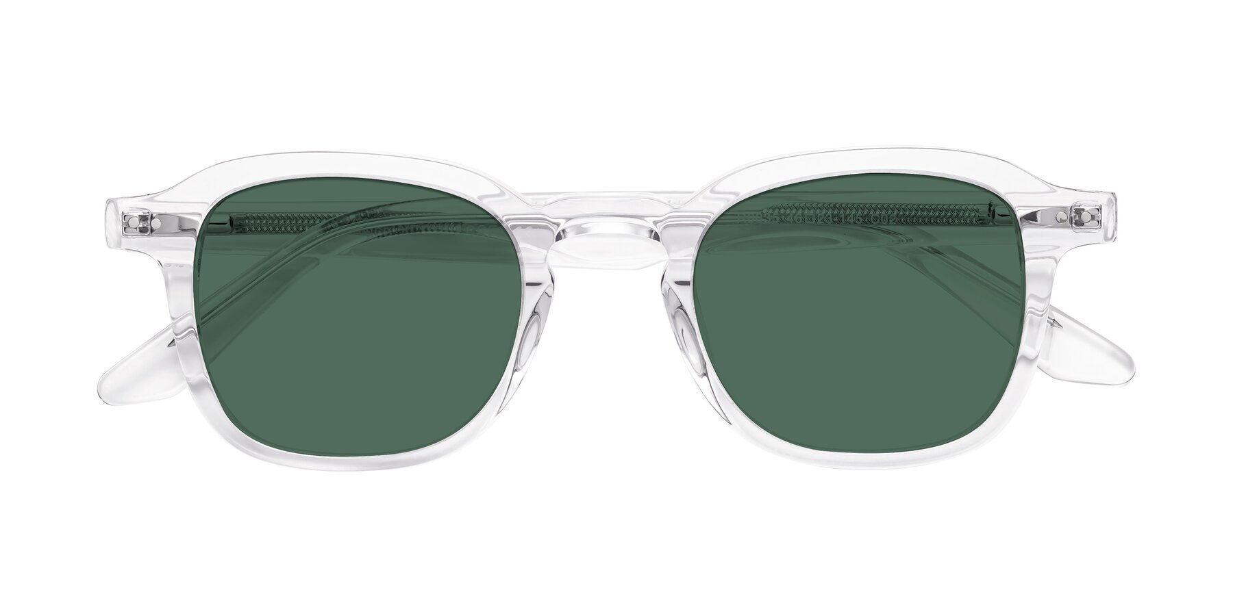 Folded Front of Nice in Clear with Green Polarized Lenses