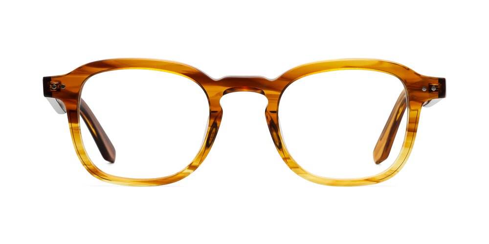 Nice - Striped Amber Eyeglasses