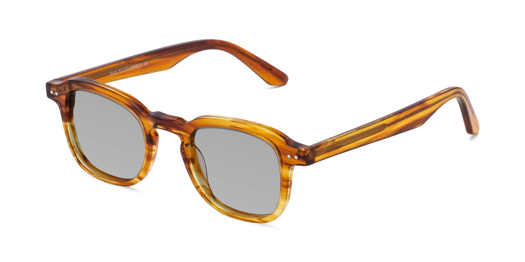 Angle of Nice in Striped Amber with Light Gray Tinted Lenses