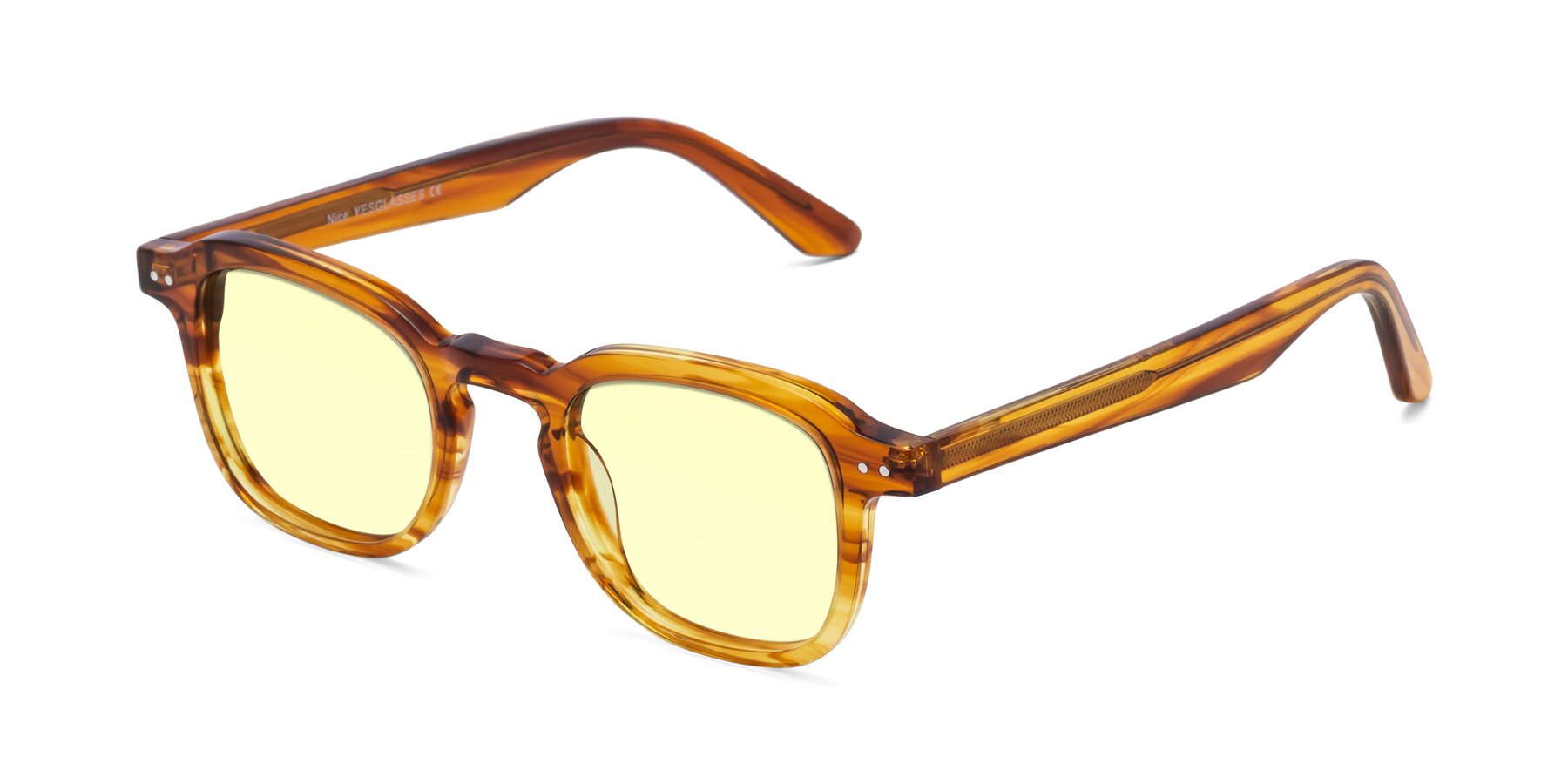 Angle of Nice in Striped Amber with Light Yellow Tinted Lenses