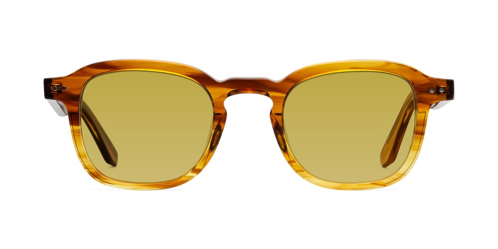 Nice - Striped Amber Tinted Sunglasses