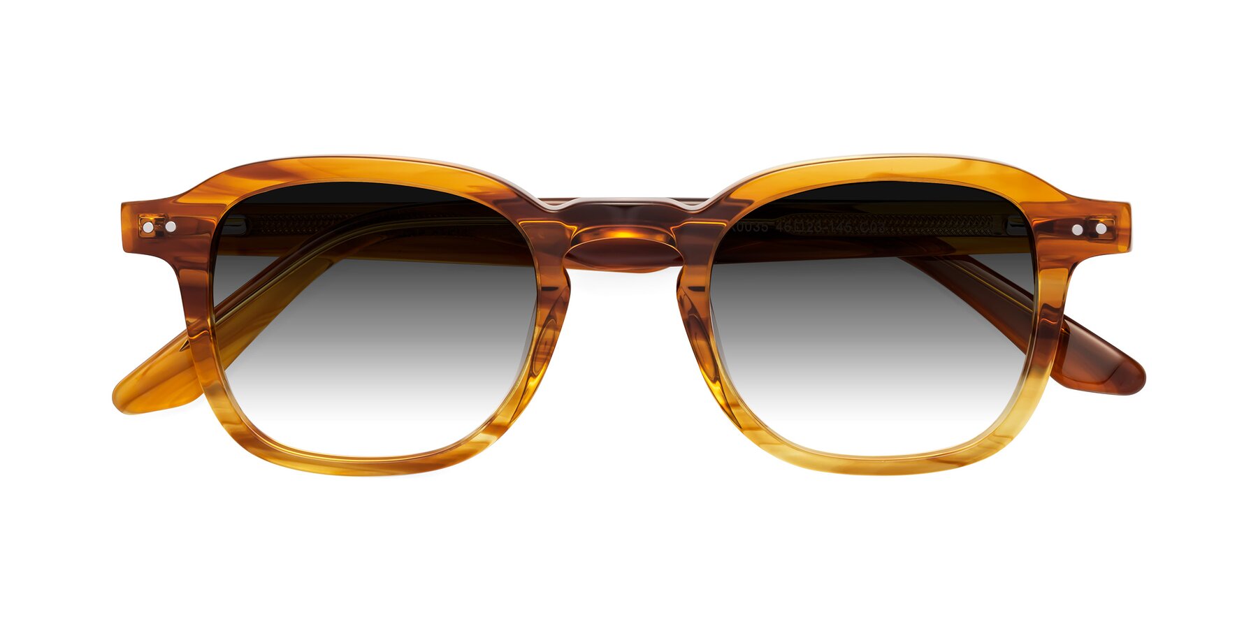 Folded Front of Nice in Striped Amber with Gray Gradient Lenses