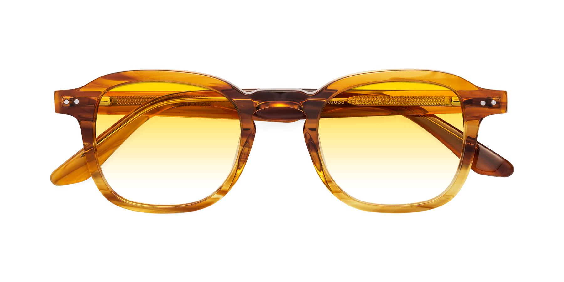 Folded Front of Nice in Striped Amber with Yellow Gradient Lenses