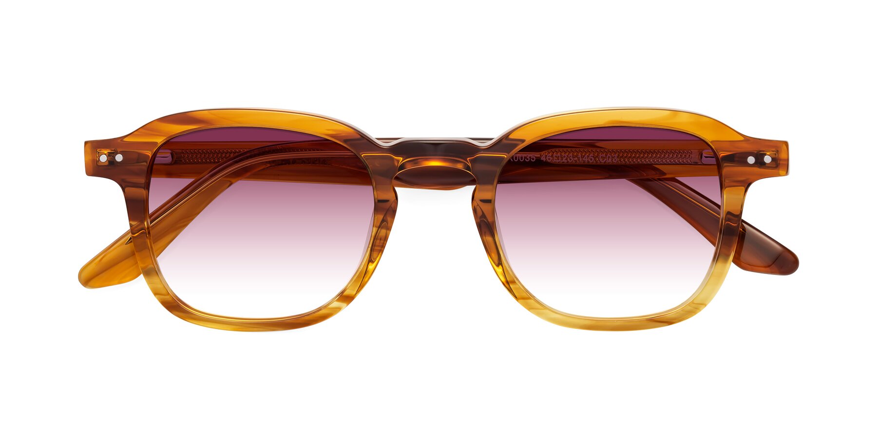 Folded Front of Nice in Striped Amber with Wine Gradient Lenses