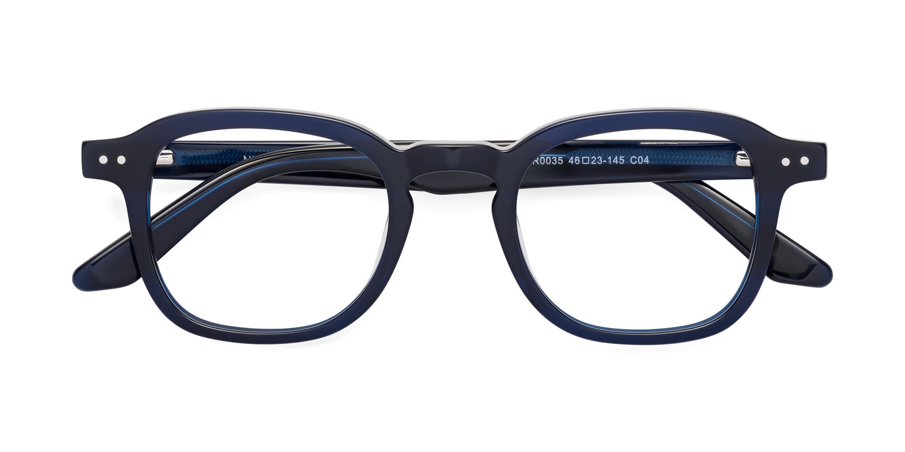 Folded Front of Nice in Deep Blue with Clear Blue Light Blocking Lenses