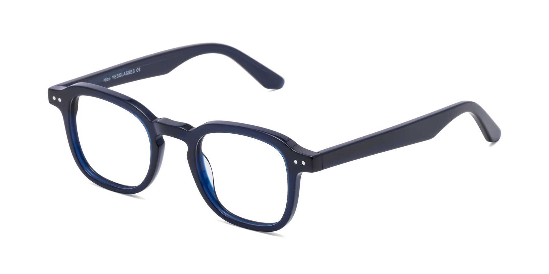 Angle of Nice in Deep Blue with Clear Blue Light Blocking Lenses