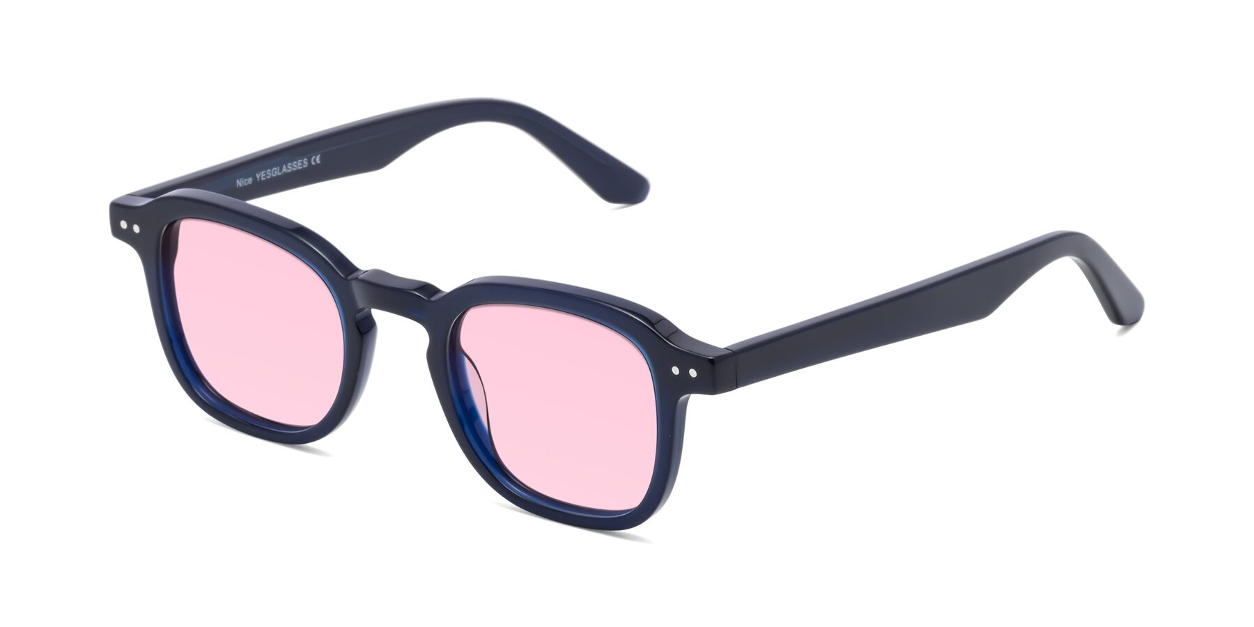 Angle of Nice in Deep Blue with Light Pink Tinted Lenses