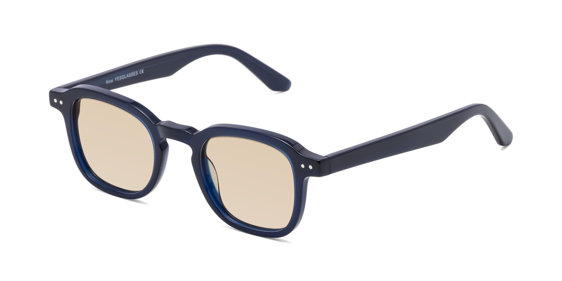 Angle of Nice in Deep Blue with Light Brown Tinted Lenses