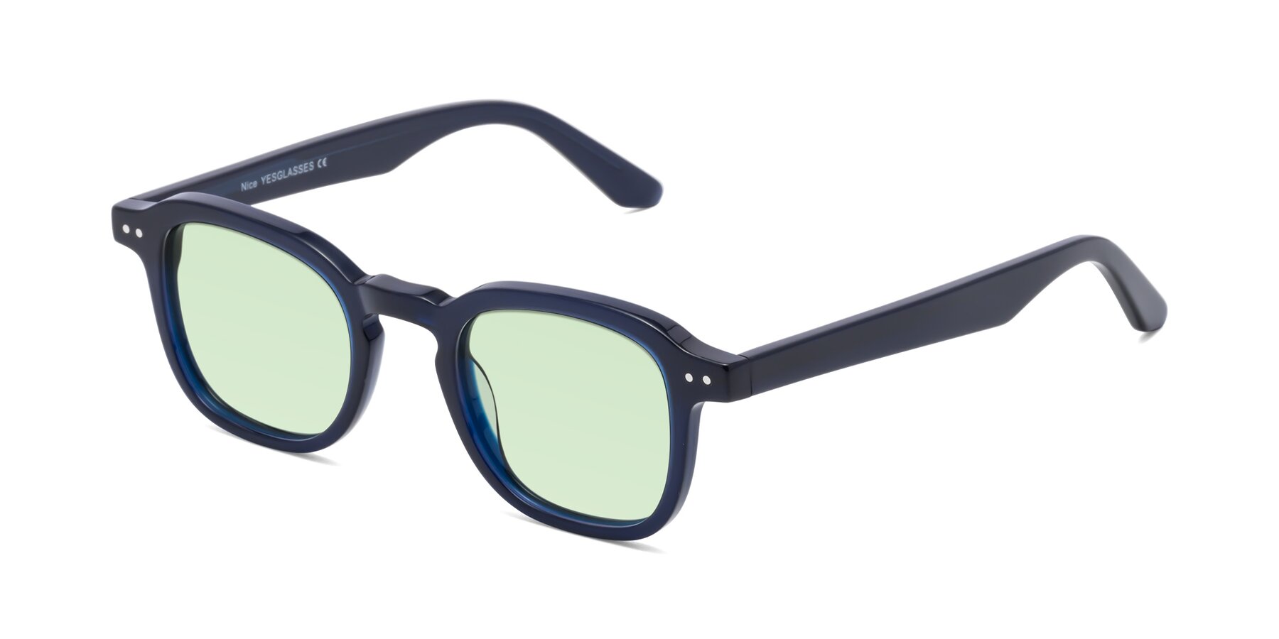 Angle of Nice in Deep Blue with Light Green Tinted Lenses