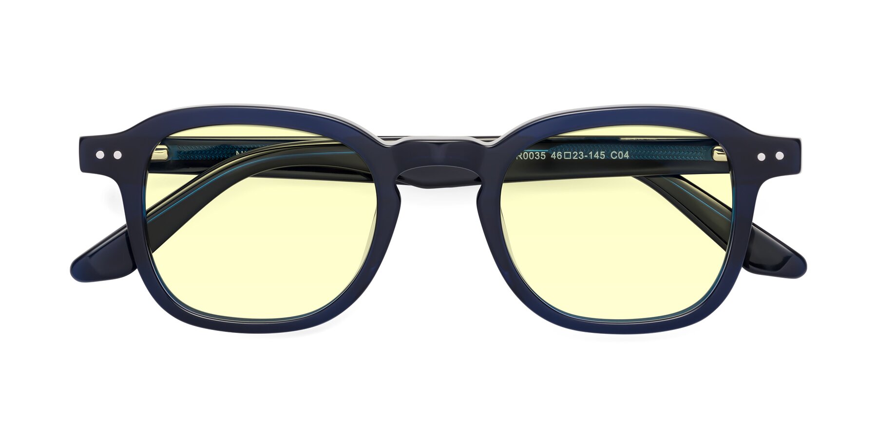 Folded Front of Nice in Deep Blue with Light Yellow Tinted Lenses