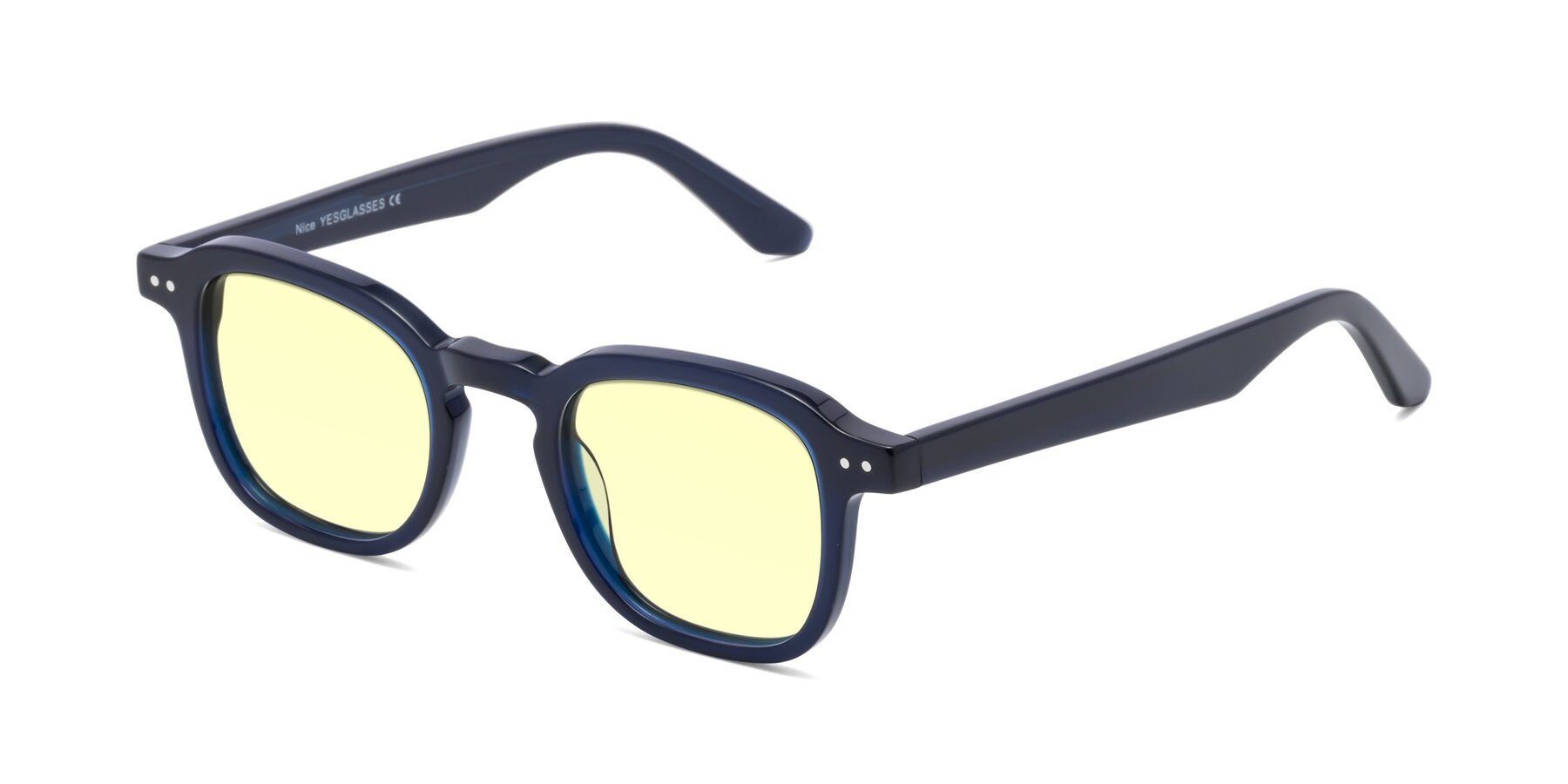 Angle of Nice in Deep Blue with Light Yellow Tinted Lenses