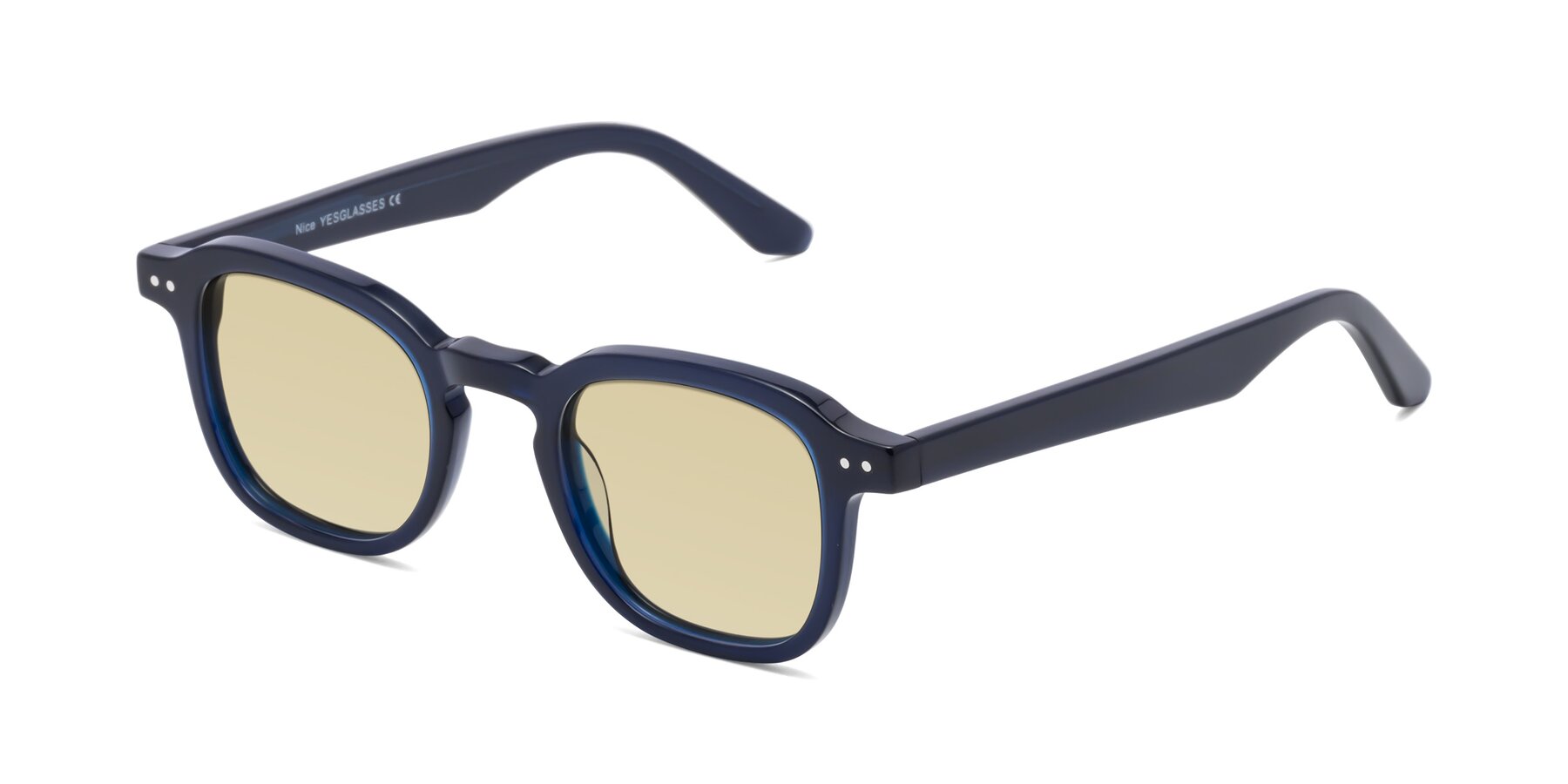 Angle of Nice in Deep Blue with Light Champagne Tinted Lenses