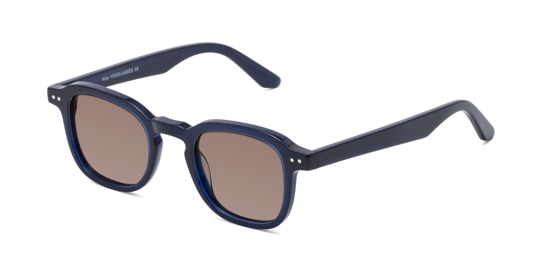 Angle of Nice in Deep Blue with Medium Brown Tinted Lenses