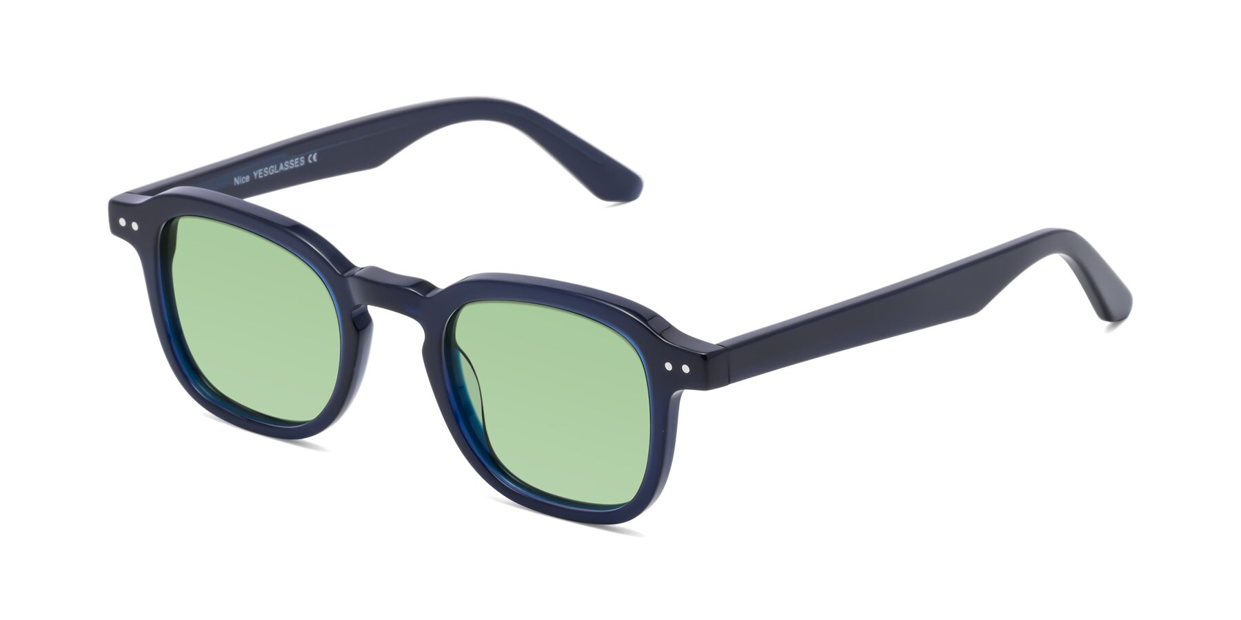 Angle of Nice in Deep Blue with Medium Green Tinted Lenses