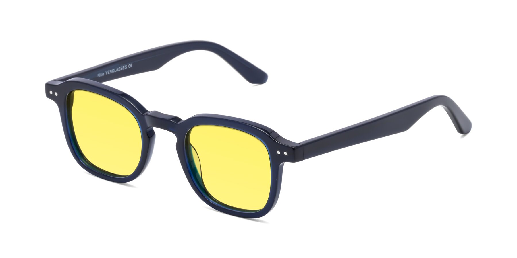 Angle of Nice in Deep Blue with Medium Yellow Tinted Lenses