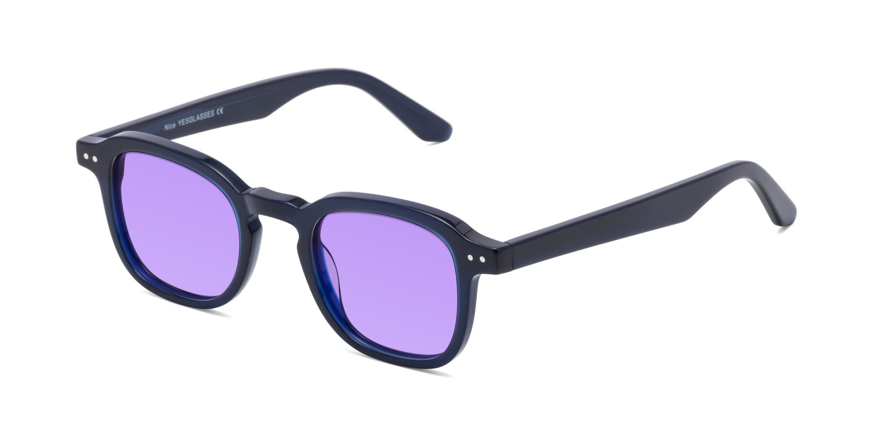 Angle of Nice in Deep Blue with Medium Purple Tinted Lenses