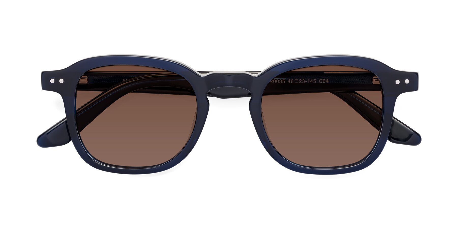 Folded Front of Nice in Deep Blue with Brown Tinted Lenses