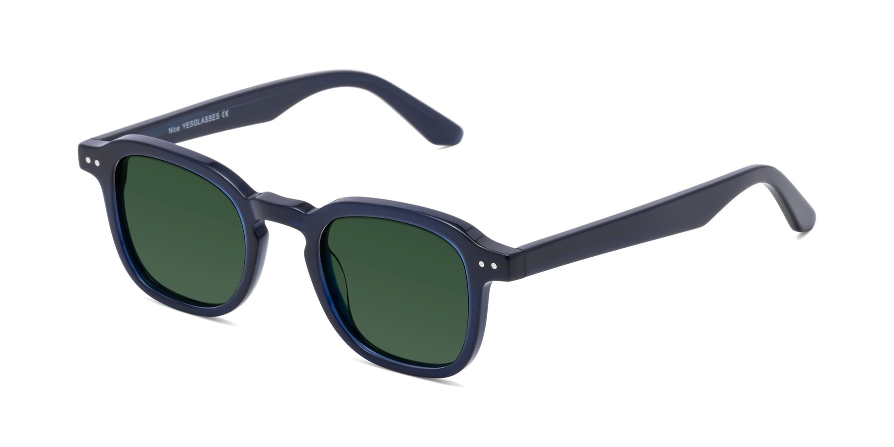 Angle of Nice in Deep Blue with Green Tinted Lenses