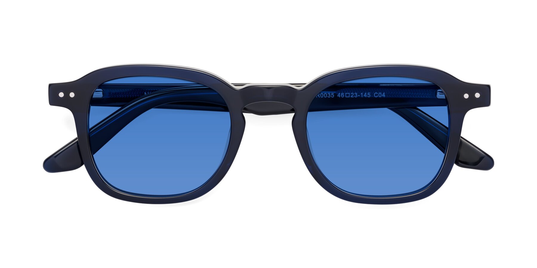 Folded Front of Nice in Deep Blue with Blue Tinted Lenses
