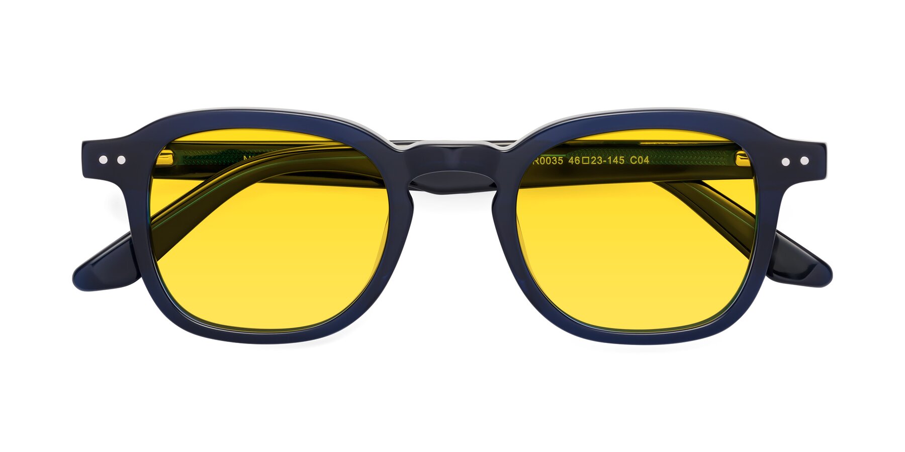 Folded Front of Nice in Deep Blue with Yellow Tinted Lenses