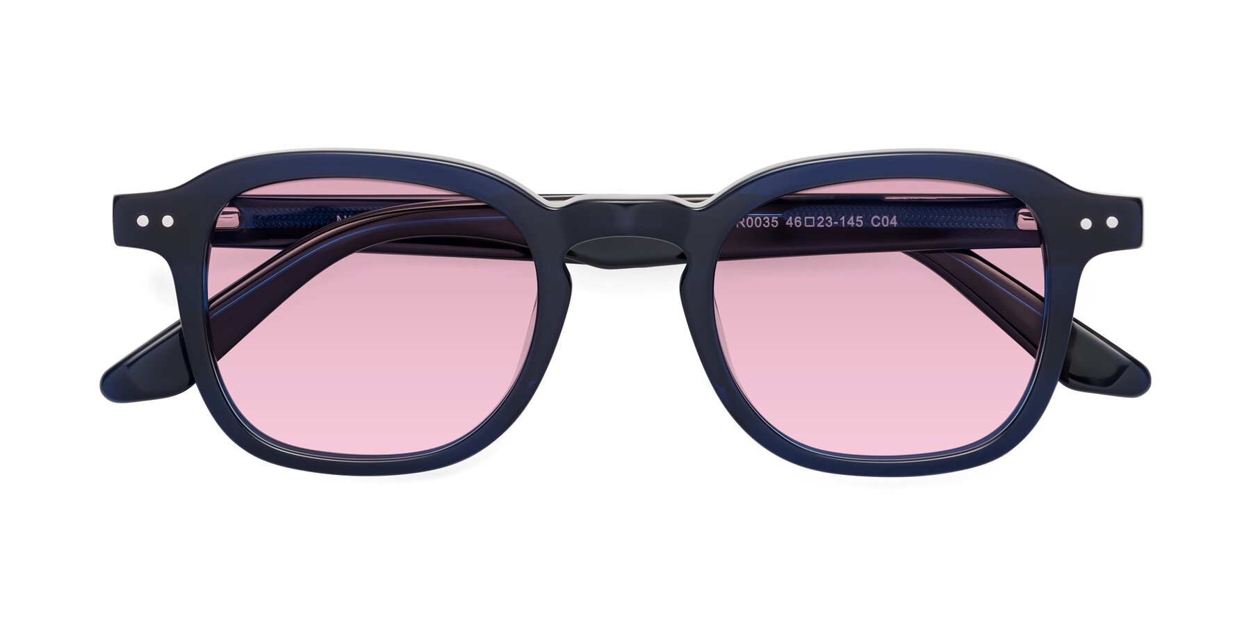 Folded Front of Nice in Deep Blue with Light Wine Tinted Lenses