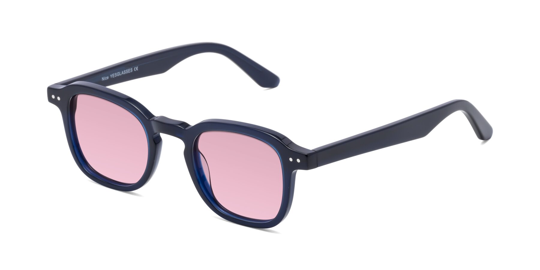 Angle of Nice in Deep Blue with Light Wine Tinted Lenses