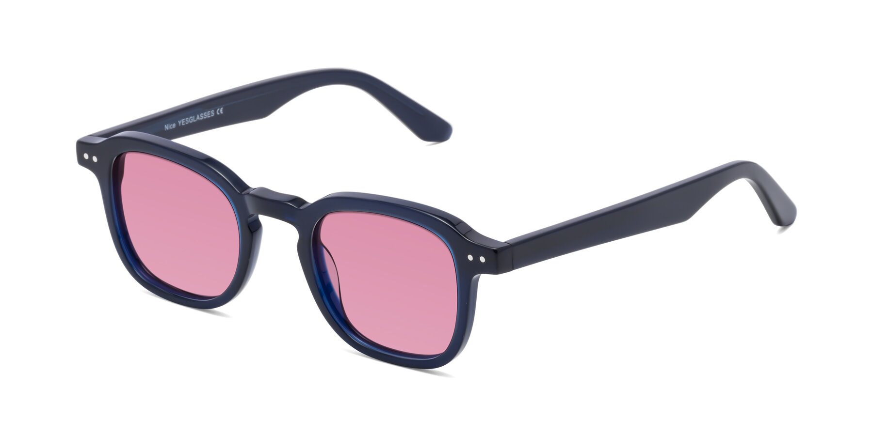 Angle of Nice in Deep Blue with Medium Wine Tinted Lenses