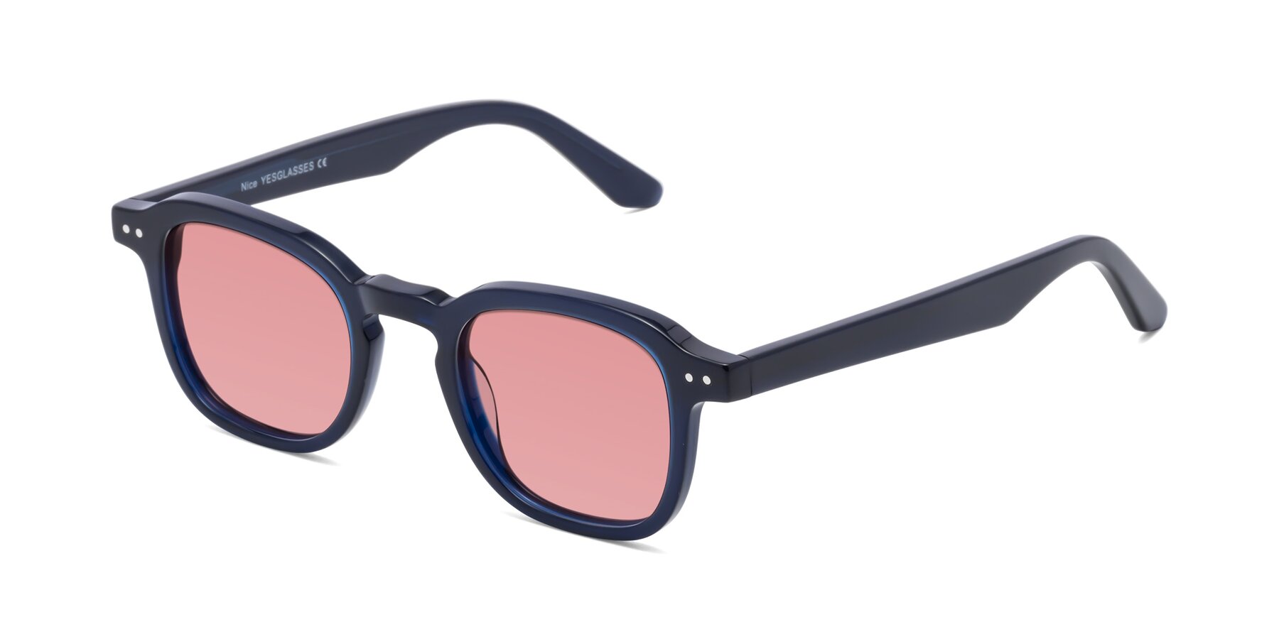 Angle of Nice in Deep Blue with Medium Garnet Tinted Lenses