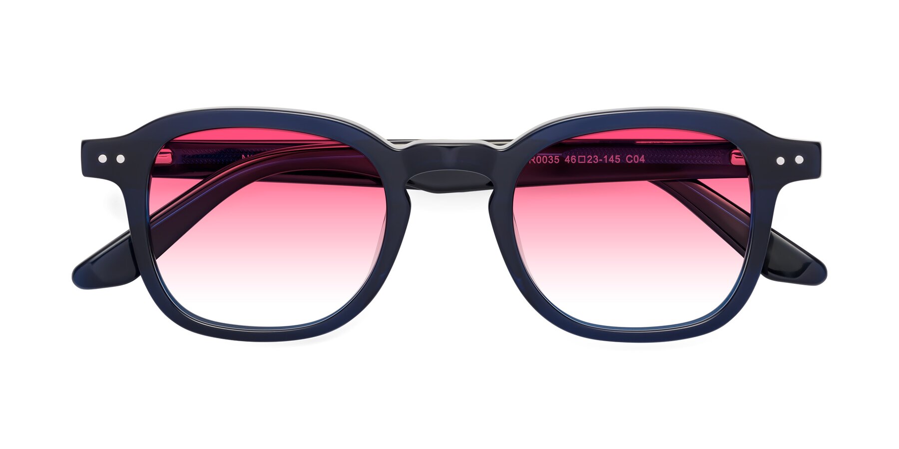 Folded Front of Nice in Deep Blue with Pink Gradient Lenses