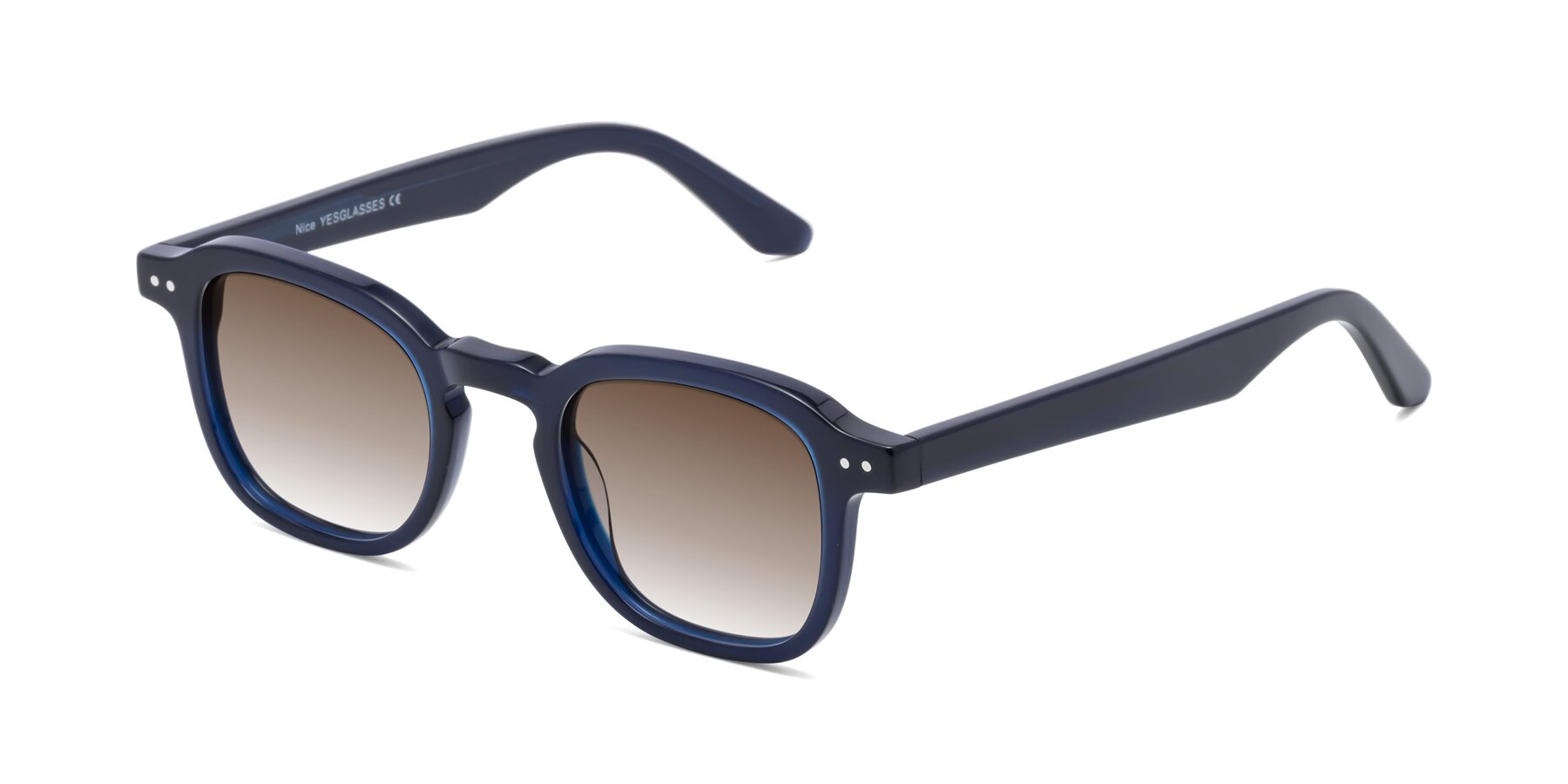 Angle of Nice in Deep Blue with Brown Gradient Lenses